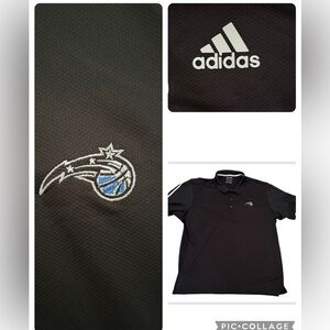 2015 Orlando Magic Adidas ClimaCool Black Stitched Golf Polo Shirt 2XL XXL Mens